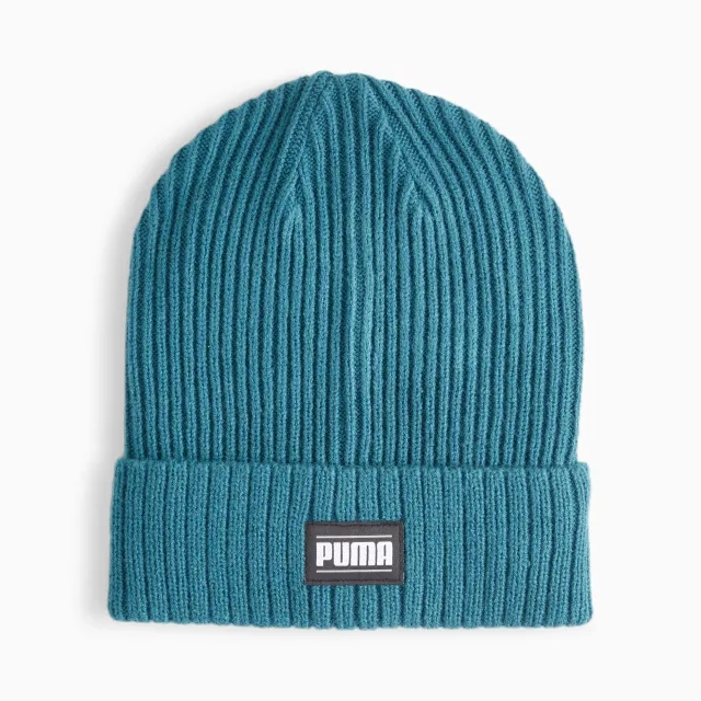 PUMA Classic Cuff Ribbed Beanie Hat, Cold Green