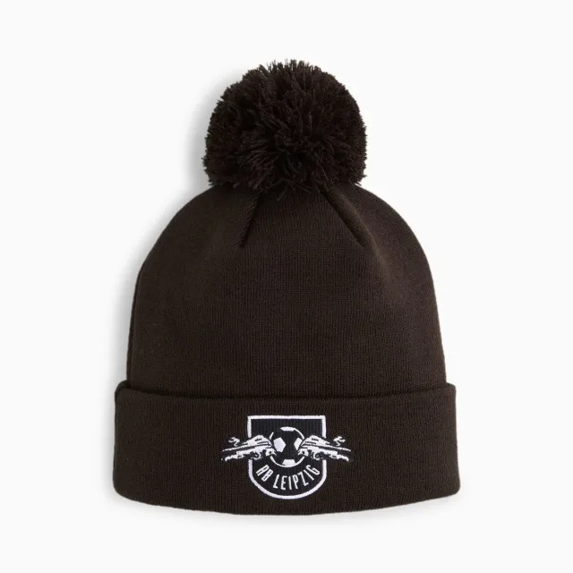 PUMA Rb Leipzig Ftblessentials Pom Pom Beanie Hat, Black/White