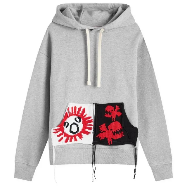 Charles Jeffrey Women's Loverboy Patch Rabbit Ears Hoodie Grey Marl