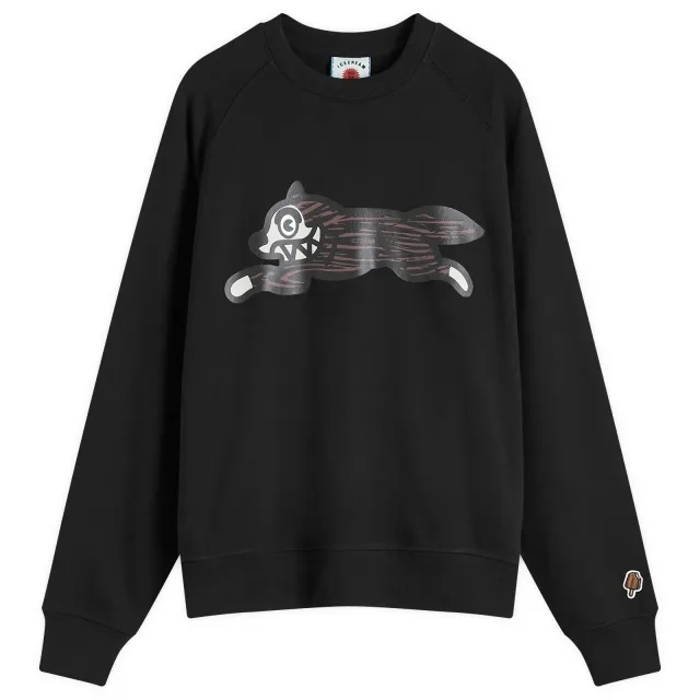 ICECREAM Men's Woodgrain Running Dog Crewneck Black