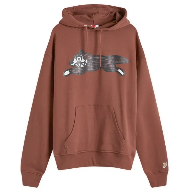 ICECREAM Men's Woodgrain Running Dog Popover Hoodie Brown