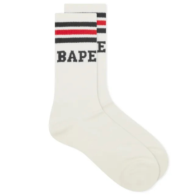 A Bathing Ape Men's Bape Stripe Socks Black/Red