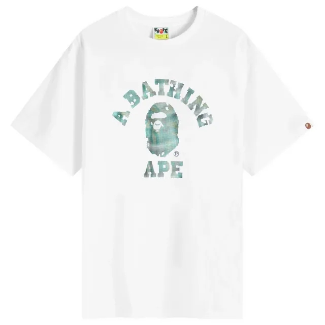 A Bathing Ape Men's Bitmap College T-Shirt White