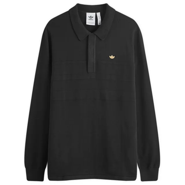 T-Shirt Adidas Long Sleeve Polo Tee Black M