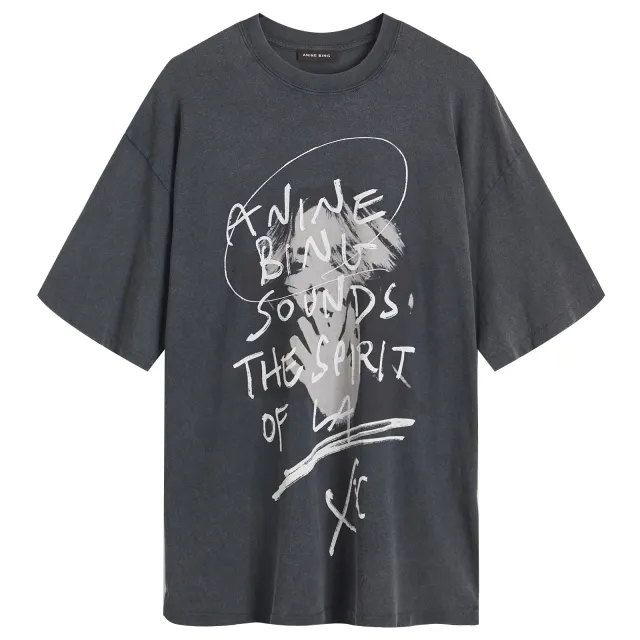 Anine Bing Women's Kent T-shirt Washed Black