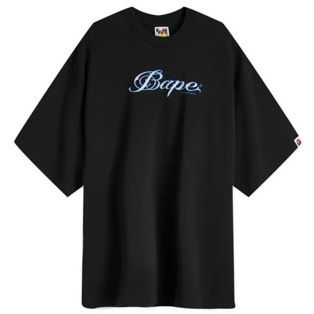 T-Shirt A Bathing Ape Logo Relaxed Fit Short Sleeve Tee Black L