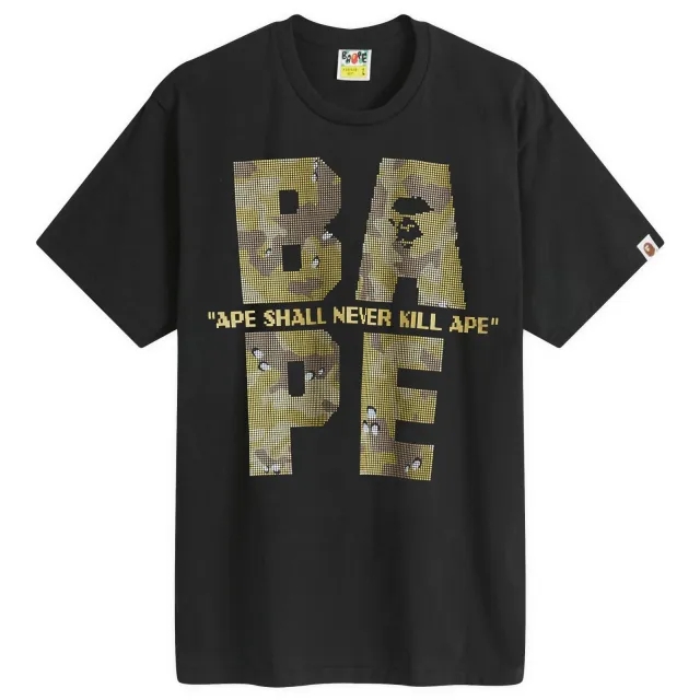 A Bathing Ape Men's Bitmap Logo T-Shirt Black