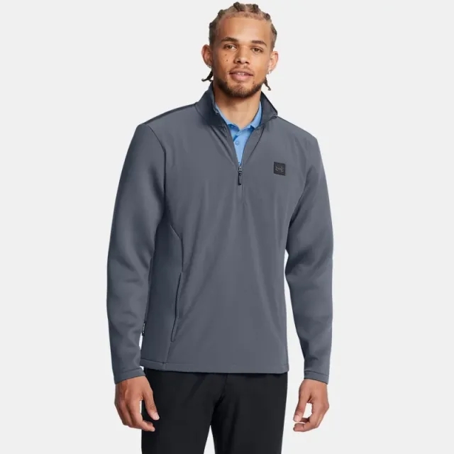 Men's  Under Armour  Drive Pro Storm Hybrid ½ Zip Downpour Gray / Metallic Silver XXL