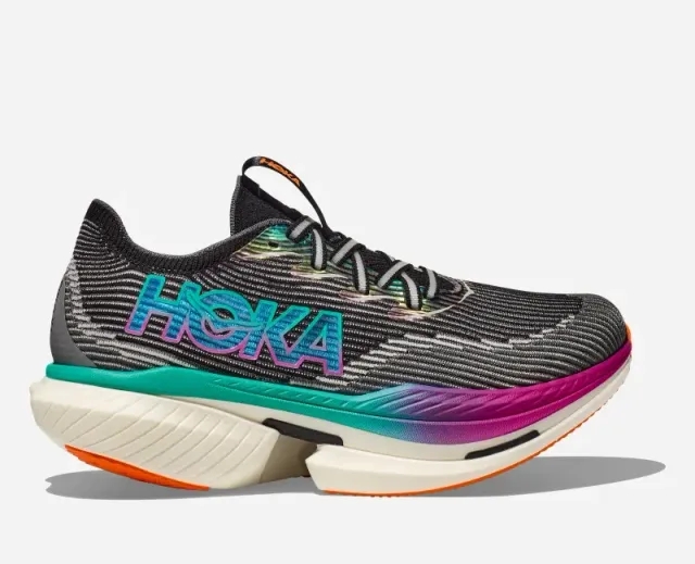 Hoka One One HOKA Cielo X1 Race Shoes in Black/Electric Aqua