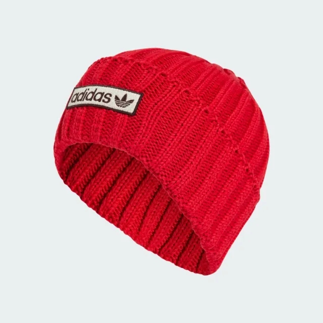 Adidas Originals Heavy Knit Beanie In Better Scarlet / Shadow Red