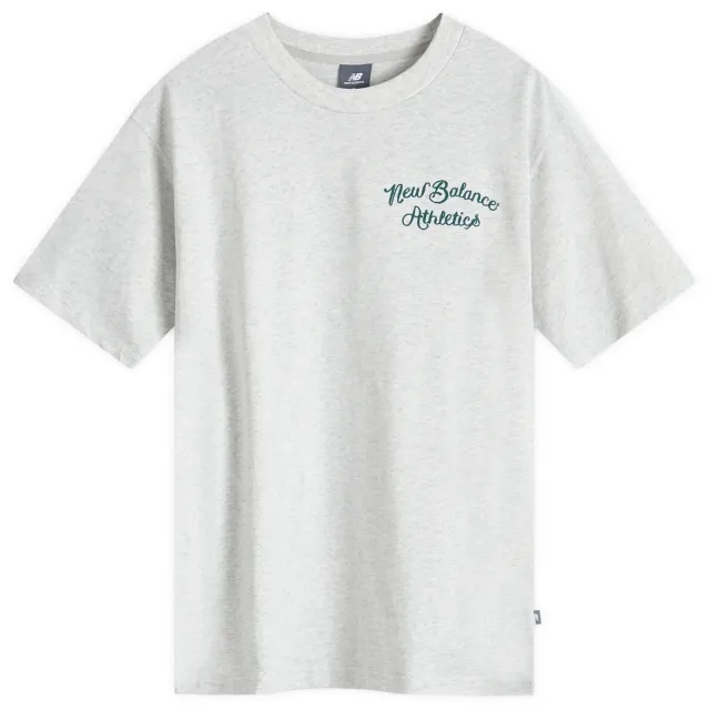 New Balance Men's Athletics Relaxed League T-Shirt in Grey Cotton