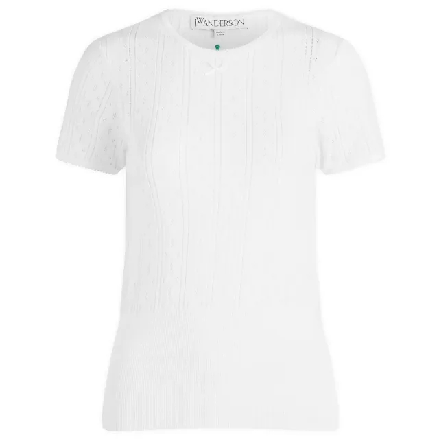 Crocs JW Anderson Women's Pointelle Cap Sleeve Top White