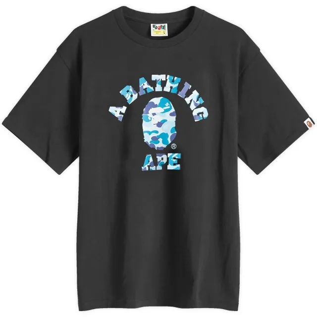 A Bathing Ape Men's ABC Camo College T-Shirt Black/Blue