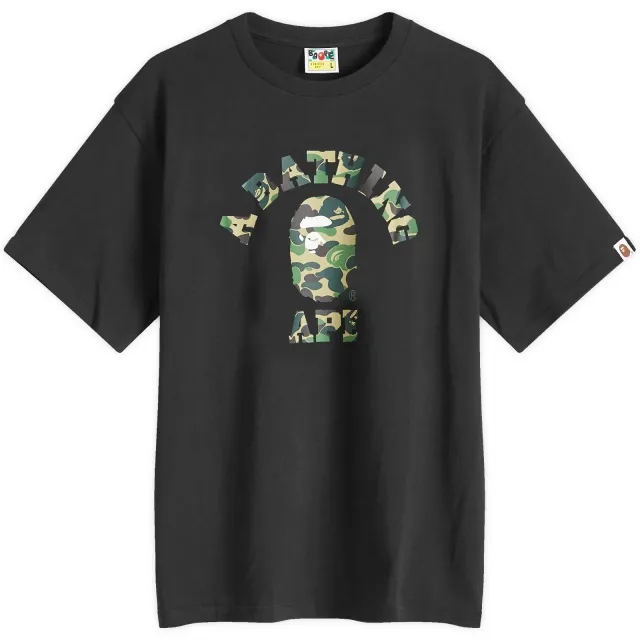 A Bathing Ape Men's ABC Camo College T-Shirt Black/Green