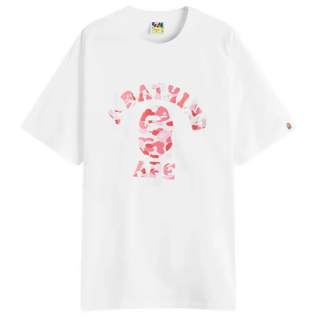 A Bathing Ape Abc Camo College Tee Men Shortsleeves White