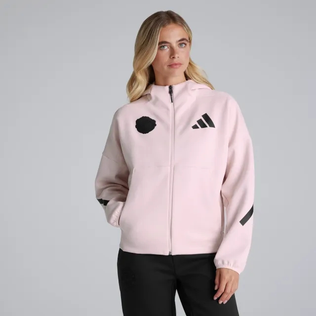 Manchester United x adidas Womens Z.N.E. Full Zip Hoodie Pink