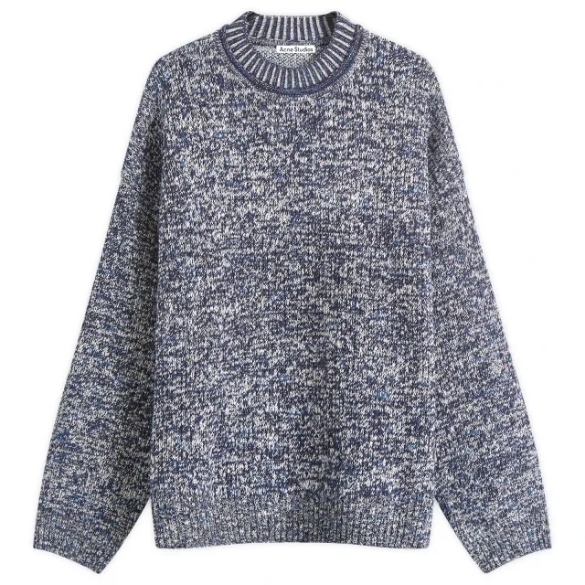 Acne Studios Men's Kwisted Heart Logo Jumper Blackbird Blue