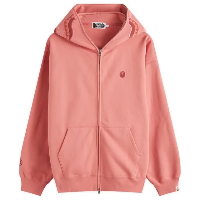 A Bathing Ape Men's One Point Shark Full Zip Hoodie Pink