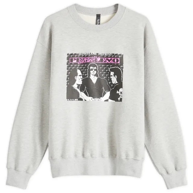 No Problemo Men's Subway Crew Sweatshirt Grey Marl