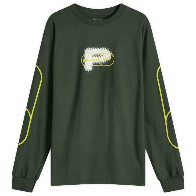 Pleasures Men's Pixel P Long Sleeve T-Shirt Forest Green