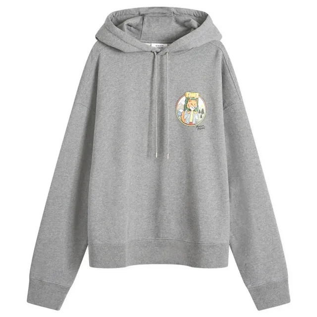 Maison Kitsuné Maison Kitsune Rambling Fox Oversize Hoodie Medium Grey Melange