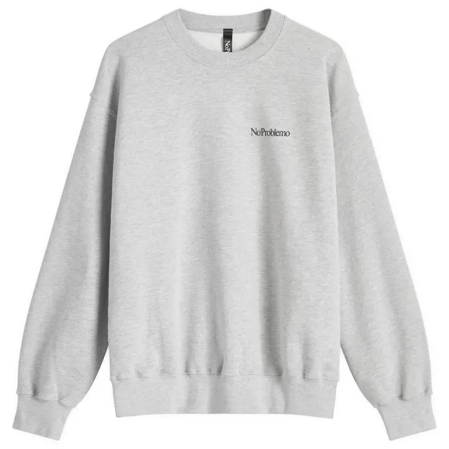 No Problemo Men's Mini Problemo Crew Sweatshirt Grey Marl
