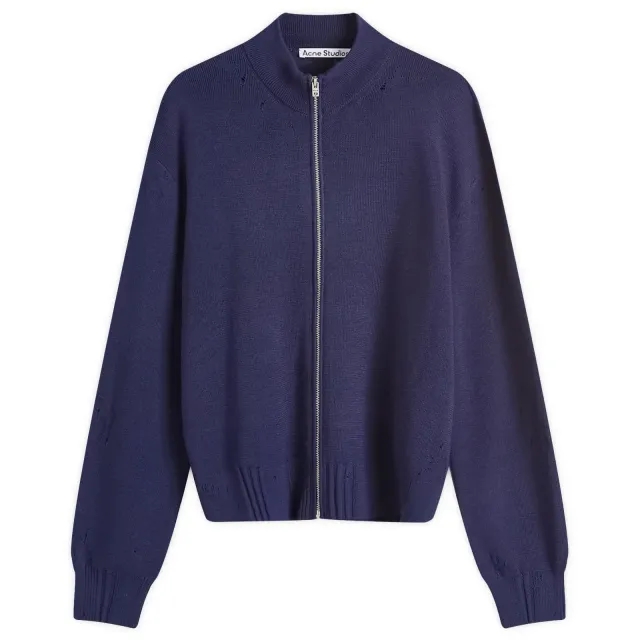 Acne Studios Men's Kagic Vintage Merino Zip Cardigan Navy