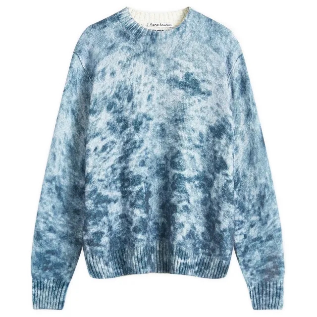 Acne Studios Men's Acid Summer Tie Dye Jumper Navy/Pale Blue