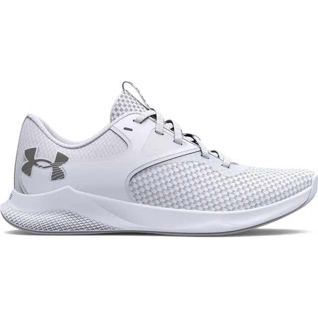 Women's  Under Armour  Charged Aurora 2 Training Shoes White / White / Metallic Warm Silver 8
