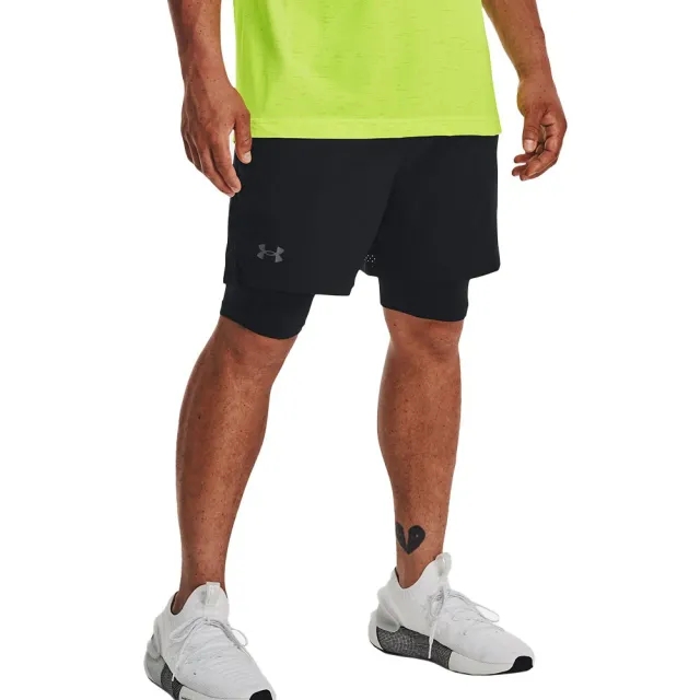 Men's  Under Armour  Vanish Woven 2-in-1 Shorts Black / Black / Pitch Gray M