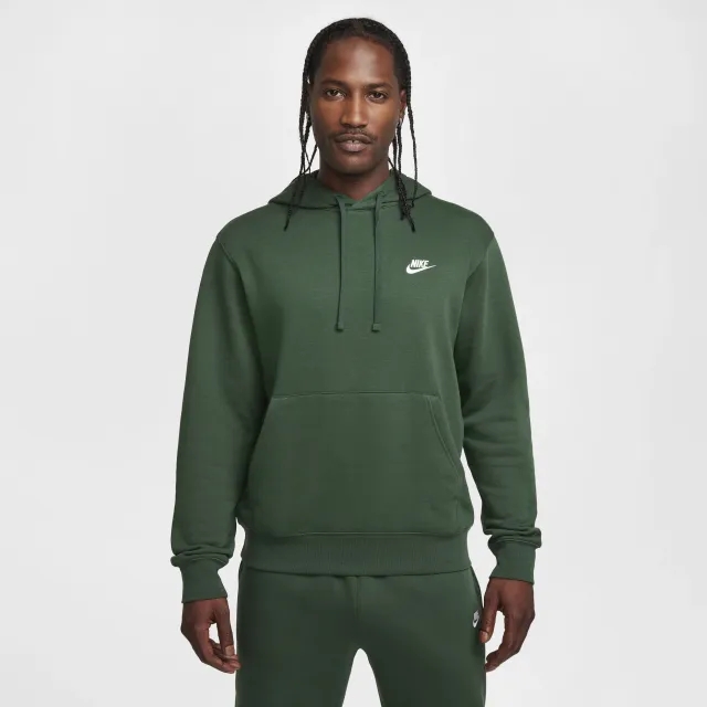 Nike Sportswear Club Fleece Pullover Hoodie - Green - Cotton/Polyester
