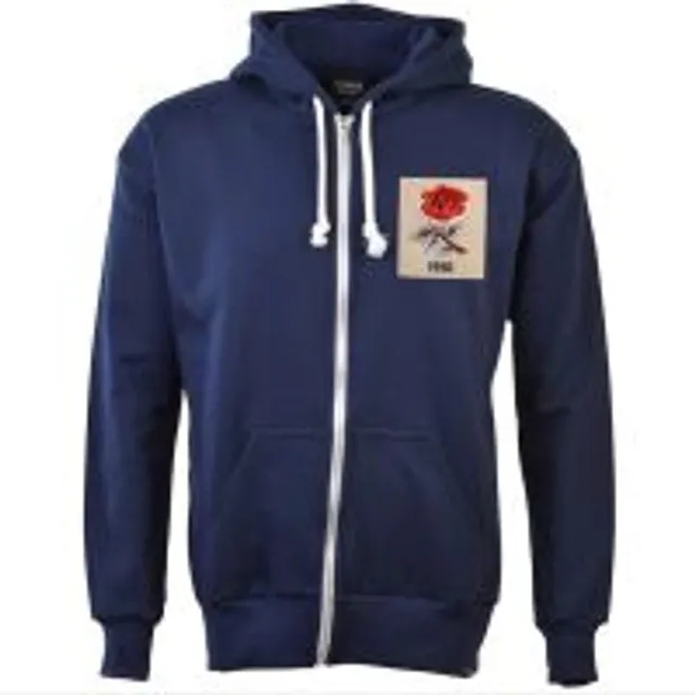 England Rose 1910 Vintage Zipped Hoodie -  Navy