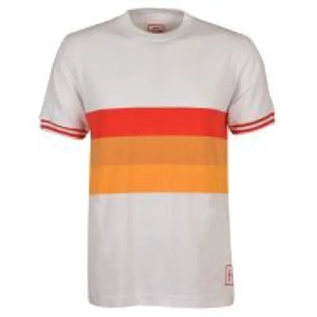 Carlo T-shirt (White/red & orange stripes)