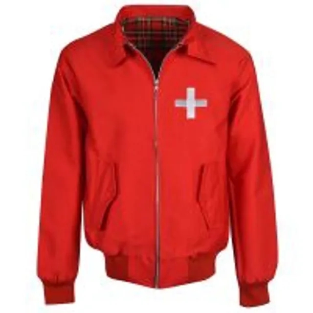 Switzerland Red Harrington Jacket