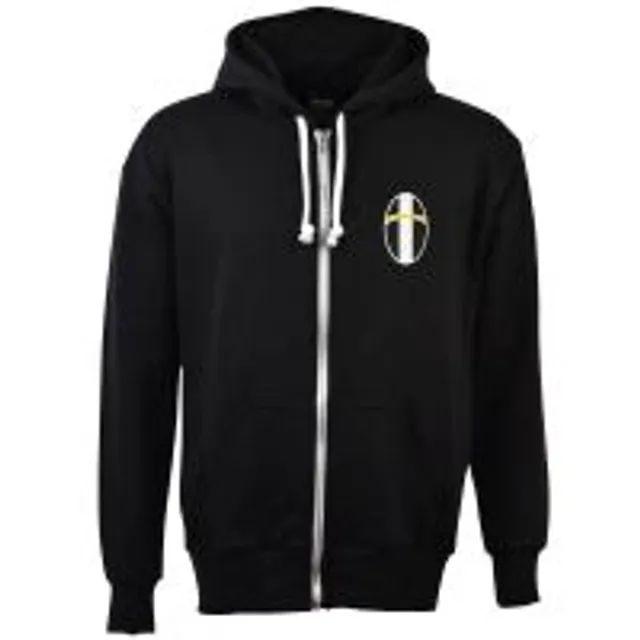TOFFS Retro Crest Zipped Hoodie -  Black