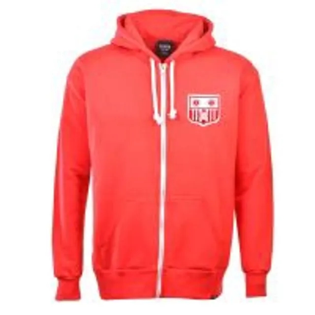 Southampton 1960's style Zipped Hoodie -  Red