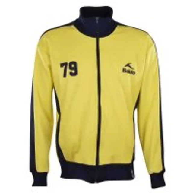 BUKTA  Heritage Track Top Yellow with Navy Panels/Cuffs/W'B