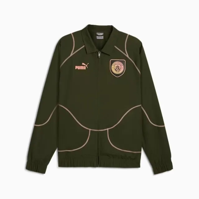 Puma Manchester City Track Jacket Ftblstatement - Myrtle/Poppy Pink - ['Green']