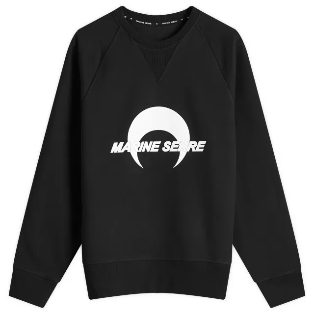 Marine Serre Women's Moon Logo Fleece Raglan Sweatshirt Black