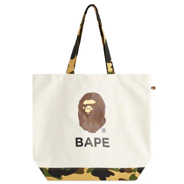 A Bathing Ape 1St Camo Ape Head Tote Bag Men Tote & Shopping Bags Grey