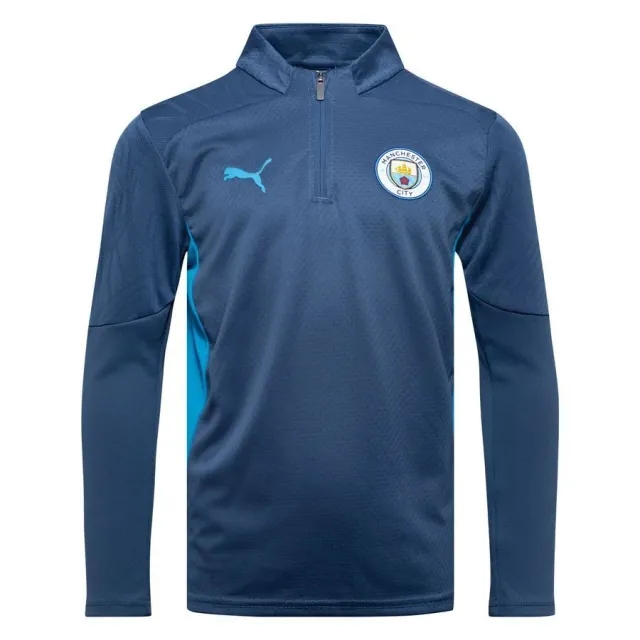 Puma Manchester City Training Shirt 1/4 Zip - Inky Blue/Magic Blue Kids - ['Blue']