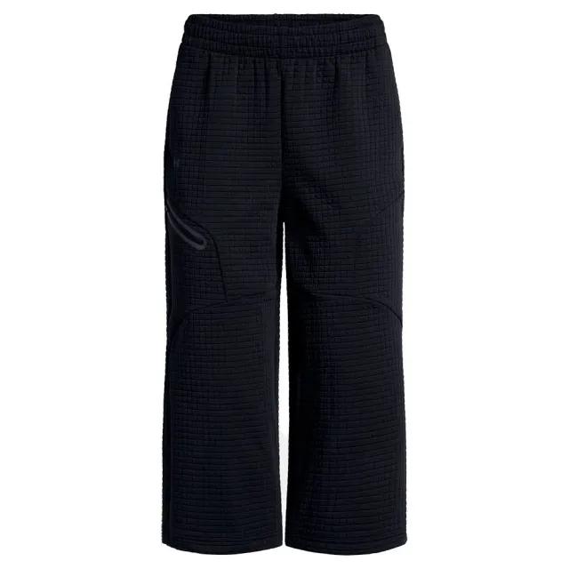 Women's  Under Armour  Unstoppable Fleece Grid Wide Leg Crop Pants Black / Black XS