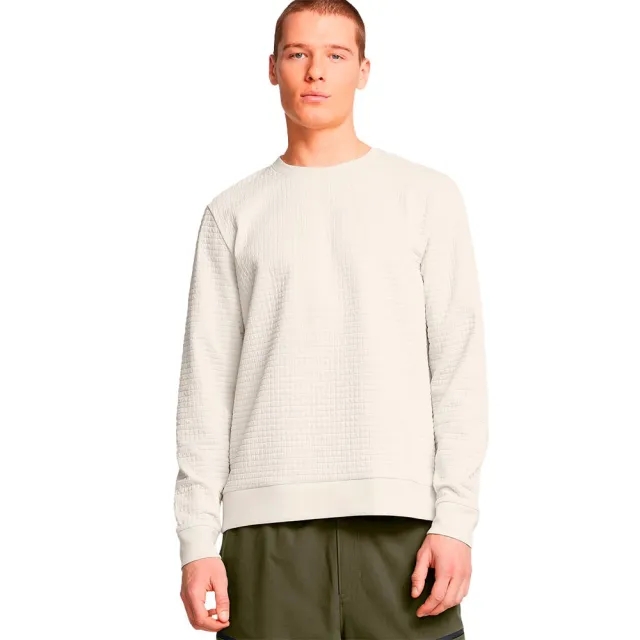 Men's  Under Armour  Unstoppable Fleece Grid Crew Summit White / Black XXL