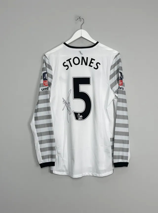 2015/16 EVERTON STONES #5 *MATCH ISSUE + SIGNED* L/S CUP AWAY SHIRT (M) UMBRO | Cult Kits