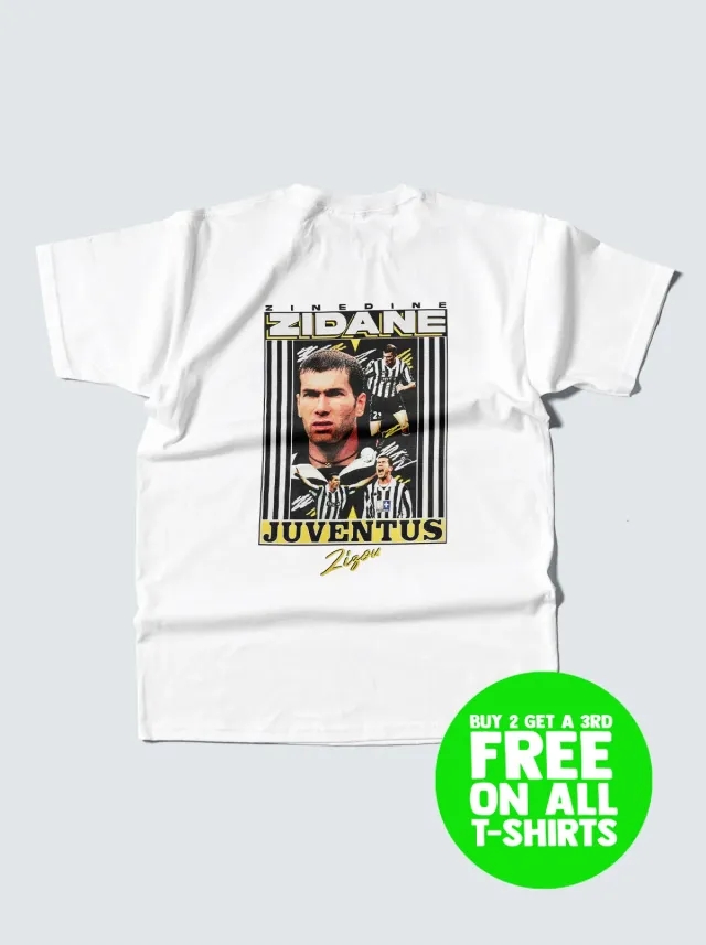 JUVENTUS ZIZOU BOOTLEG TEE | Cult Kits, Small / Juventus / Black
