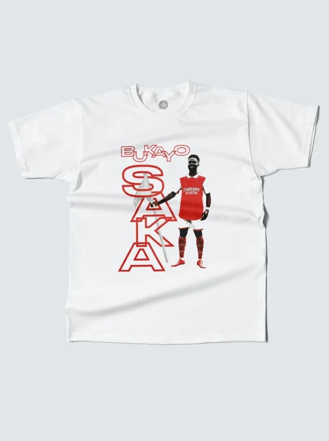 ARSENAL SAKA BOOTLEG TEE | Cult Kits, Small / Arsenal / Black