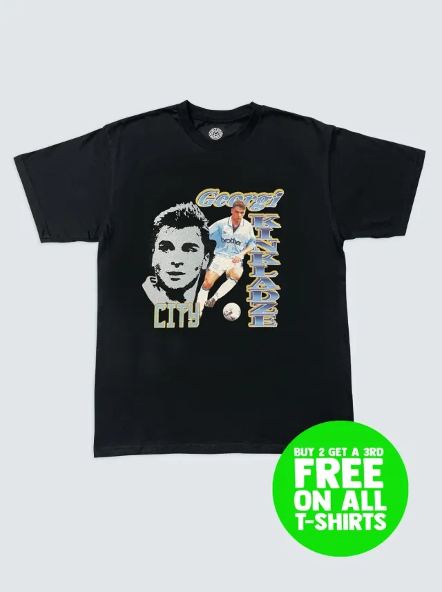 MAN CITY KINKLADZE BOOTLEG TEE | Cult Kits, Small / Man City / Black