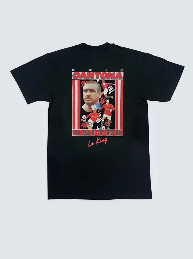 CANTONA 'LE KING' BOOTLEG TEE | Cult Kits, Small / Manchester United / White