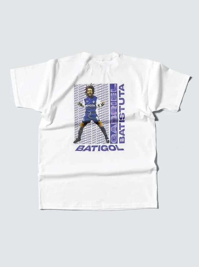 FIORENTINA BATIGOL BATISTUTA BOOTLEG TEE | Cult Kits, Small / Fiorentina / Black