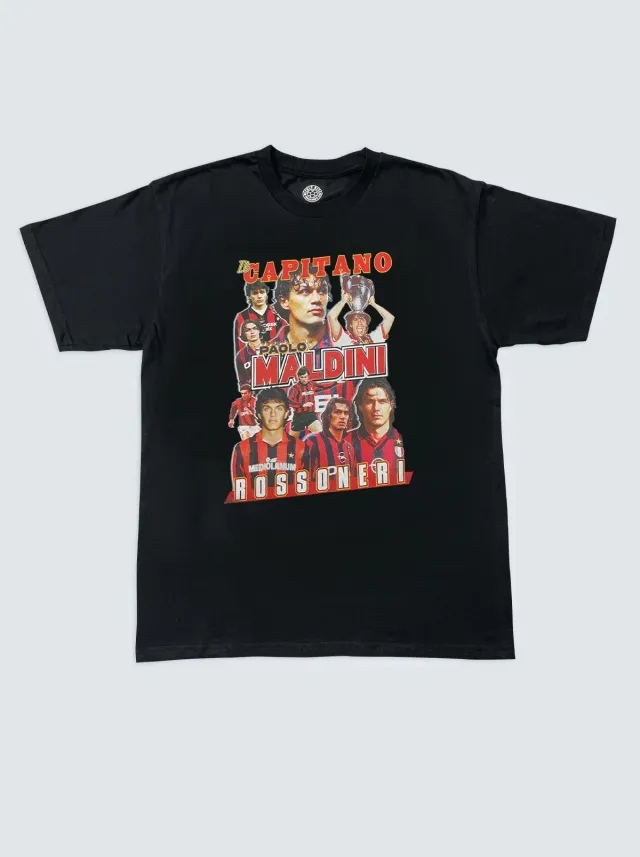AC MILAN IL CAPITANO MALDINI BOOTLEG TEE | Cult Kits, Small / AC Milan / White